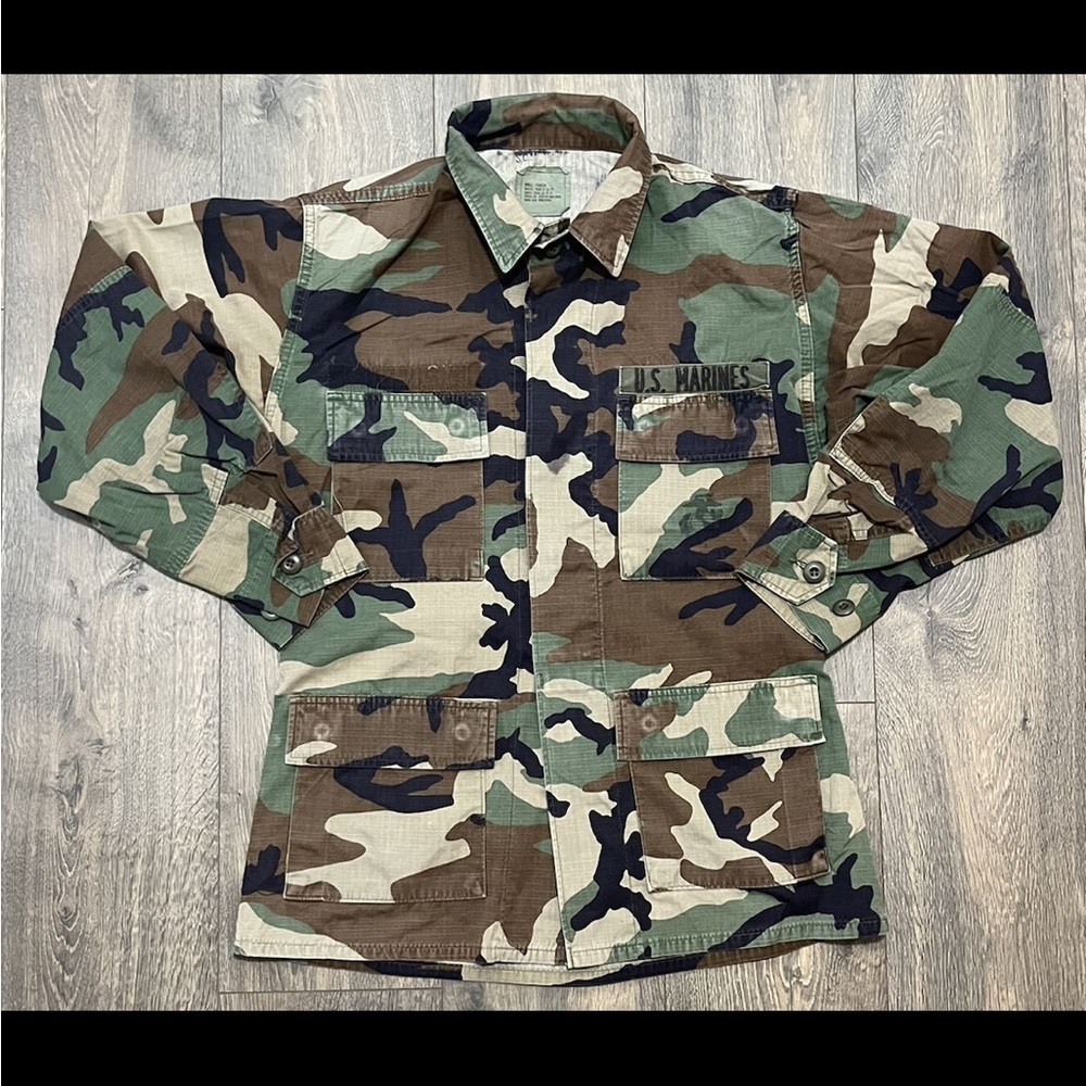 Vintage U.S Marines Fatigue Button Up Shirt Jacket